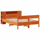 seng med reol uden madras 135x190cm massivt fyrretræ gyldenbrun