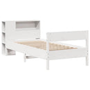 seng med reol uden madras 75x190 cm massivt fyrretræ hvid