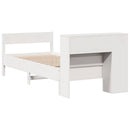 seng med reol uden madras 75x190 cm massivt fyrretræ hvid