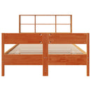 seng med reol uden madras 140x190cm massivt fyrretræ gyldenbrun