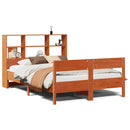 seng med reol uden madras 120x190cm massivt fyrretræ gyldenbrun