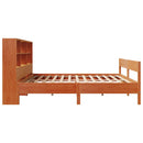 seng med reol uden madras 120x190cm massivt fyrretræ gyldenbrun