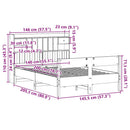 seng med reol uden madras 140x200 cm massivt fyrretræ hvid
