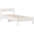 seng med reol uden madras 90x200 cm massivt fyrretræ hvid
