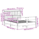 seng med reol uden madras 140x190 cm massivt fyrretræ