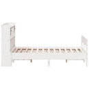 seng med reol uden madras 135x190 cm massivt fyrretræ hvid