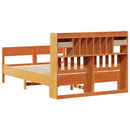 seng med reol uden madras 135x190cm massivt fyrretræ gyldenbrun