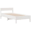 seng med reol uden madras 90x190 cm massivt fyrretræ hvid