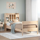 seng med reol uden madras 75x190 cm massivt fyrretræ