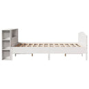 seng med reol uden madras 160x200 cm massivt fyrretræ hvid