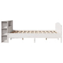 seng med reol uden madras 140x190 cm massivt fyrretræ hvid