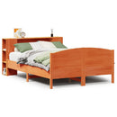 seng med reol uden madras 140x190cm massivt fyrretræ gyldenbrun