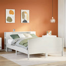 seng med reol uden madras 135x190 cm massivt fyrretræ hvid