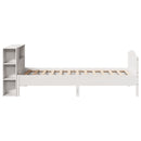 seng med reol uden madras 75x190 cm massivt fyrretræ hvid