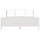 seng med reol uden madras 180x200 cm massivt fyrretræ hvid