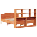 seng med reol uden madras 135x190cm massivt fyrretræ gyldenbrun
