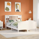 seng med reol uden madras 140x200 cm massivt fyrretræ hvid