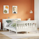 seng med reol uden madras 150x200 cm massivt fyrretræ hvid