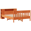 seng med reol uden madras 140x190cm massivt fyrretræ gyldenbrun