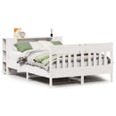 seng med reol uden madras 135x190 cm massivt fyrretræ hvid