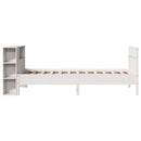 seng med reol uden madras 75x190 cm massivt fyrretræ hvid
