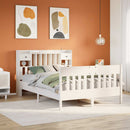 sengeramme uden madras 140x200 cm massivt fyrretræ hvid