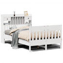sengeramme uden madras 135x190 cm massivt fyrretræ hvid