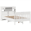 sengeramme uden madras 135x190 cm massivt fyrretræ hvid
