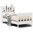 sengeramme uden madras 75x190 cm massivt fyrretræ hvid