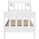 sengeramme uden madras 75x190 cm massivt fyrretræ hvid