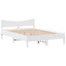 sengeramme uden madras 150x200 cm massivt fyrretræ hvid