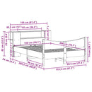 sengeramme uden madras 150x200 cm massivt fyrretræ hvid