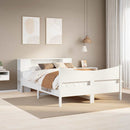 sengeramme uden madras 150x200 cm massivt fyrretræ hvid