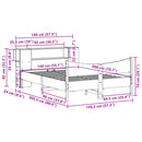 sengeramme uden madras 140x200 cm massivt fyrretræ hvid
