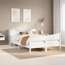 sengeramme uden madras 140x200 cm massivt fyrretræ hvid