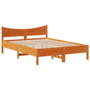 sengeramme uden madras 140x200 cm massivt fyr gyldenbrun