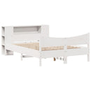 sengeramme uden madras 140x190 cm massivt fyrretræ hvid