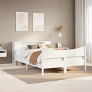 sengeramme uden madras 140x190 cm massivt fyrretræ hvid