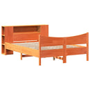 sengeramme uden madras 140x190 cm massivt fyrretræ gyldenbrun