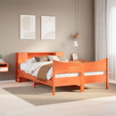 sengeramme uden madras 140x190 cm massivt fyrretræ gyldenbrun