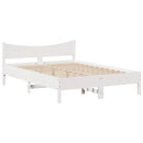 sengeramme uden madras 135x190 cm massivt fyrretræ hvid