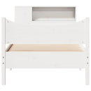 sengeramme uden madras 75x190 cm massivt fyrretræ hvid
