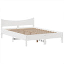 sengeramme uden madras 140x190 cm massivt fyrretræ hvid