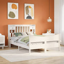 sengeramme uden madras 140x190 cm massivt fyrretræ hvid