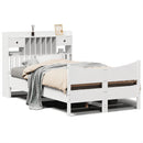 sengeramme uden madras 135x190 cm massivt fyrretræ hvid