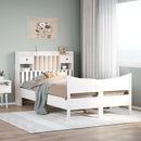 sengeramme uden madras 135x190 cm massivt fyrretræ hvid