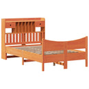 sengeramme uden madras 135x190 cm massivt fyrretræ brun