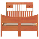 sengeramme uden madras 135x190 cm massivt fyrretræ brun