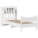 sengeramme uden madras 75x190 cm massivt fyrretræ hvid
