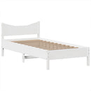 sengeramme uden madras 75x190 cm massivt fyrretræ hvid